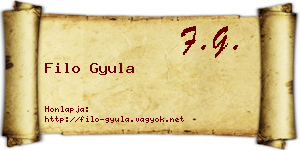 Filo Gyula névjegykártya