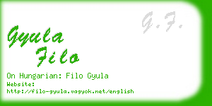 gyula filo business card